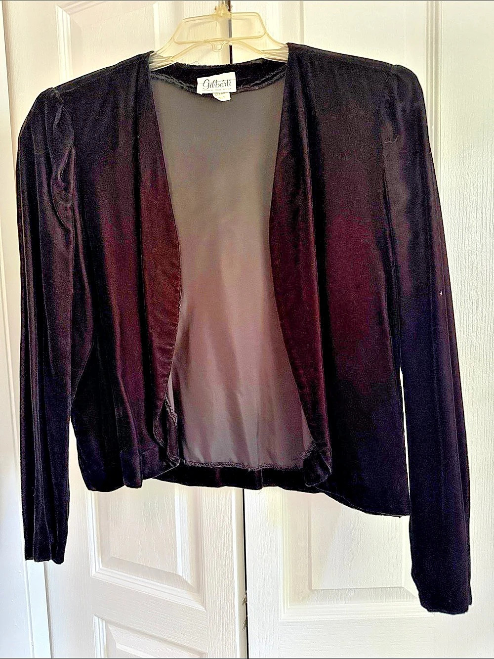 Gilberti Black Velvet Cover-up/Jacket Size 14